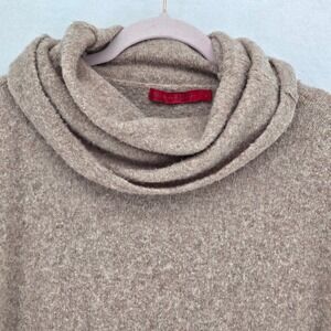 Krimson Klover Women Large Cowl Neck Oversized Sweater Knit Wool Yak Blend Tan